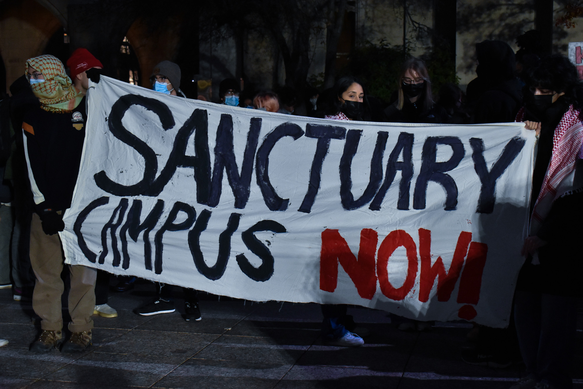 Boston University students at the November sanctuary campus walkout and rally